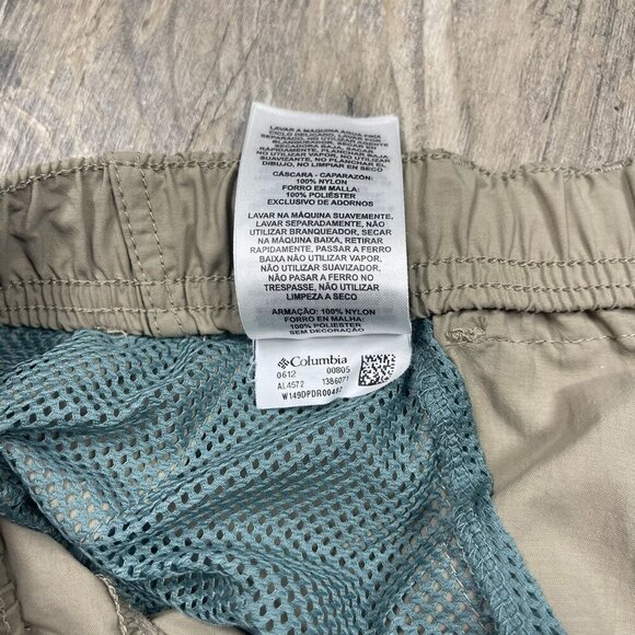Columbia Sandy River Cargo Shorts Large 6L 6" Inseam Tan Nylon Hiking Outdoor - Picture 6 of 9